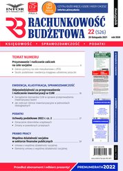 : Rachunkowość Budżetowa - e-wydanie – 22/2021