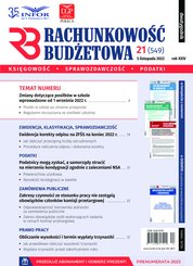 : Rachunkowość Budżetowa - e-wydanie – 21/2022